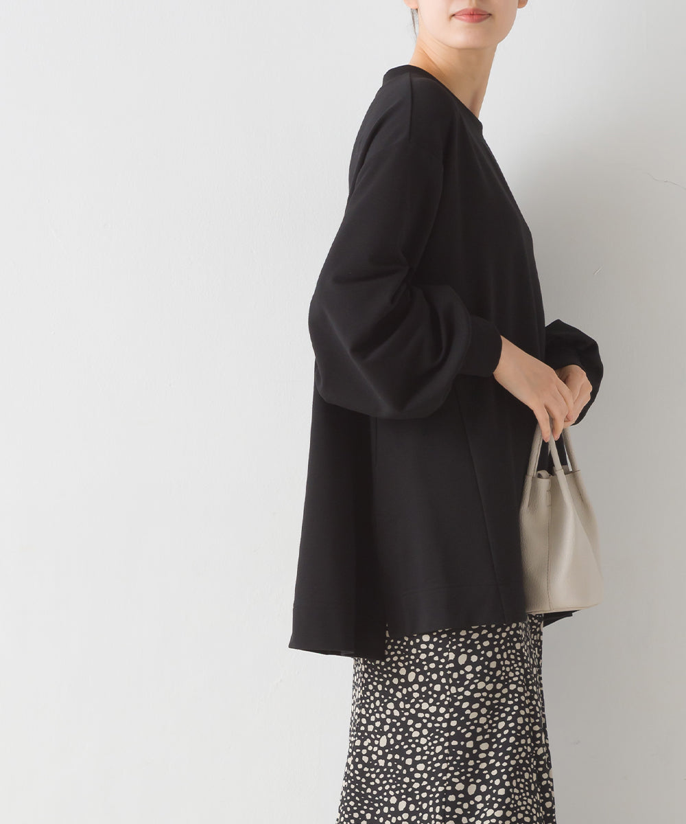 オムネス OMNES 【OMNES】+3℃蓄熱ストレッチ ボリューム袖Aライン長袖Tシャツ