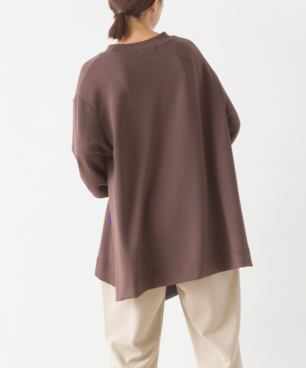 オムネス OMNES 【OMNES】+3℃蓄熱ストレッチ ボリューム袖Aライン長袖Tシャツ