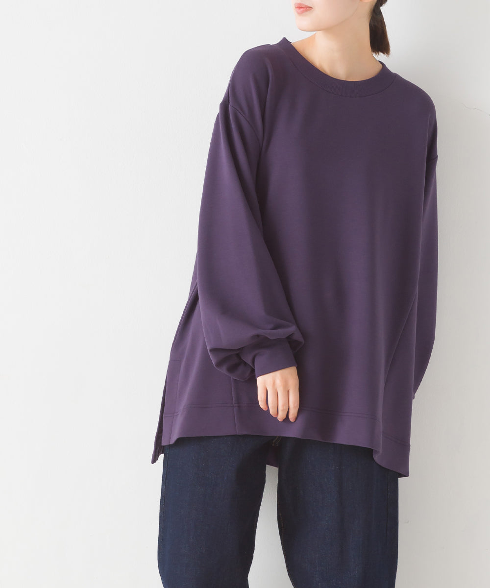 オムネス OMNES 【OMNES】+3℃蓄熱ストレッチ ボリューム袖Aライン長袖Tシャツ
