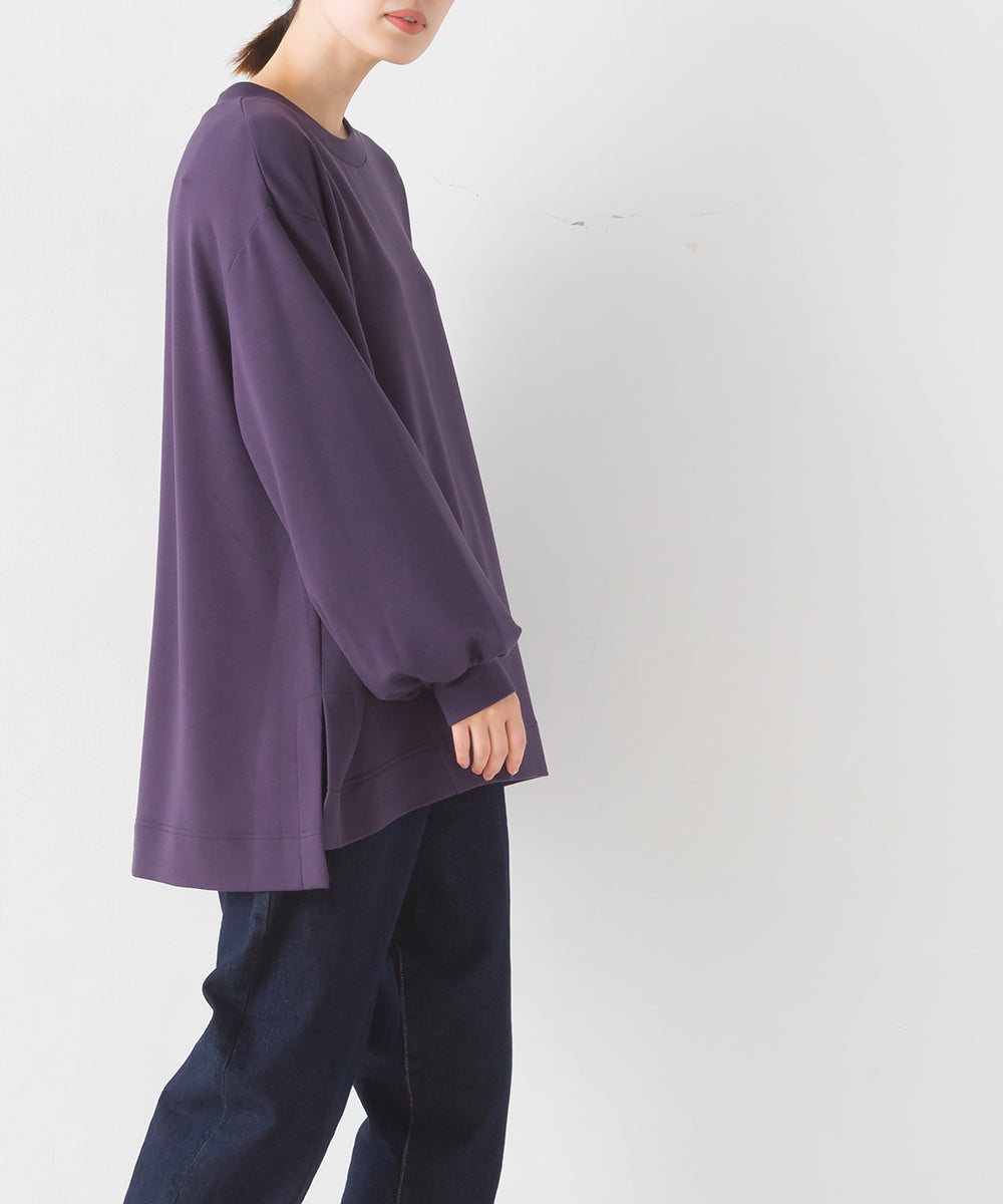 オムネス OMNES 【OMNES】+3℃蓄熱ストレッチ ボリューム袖Aライン長袖Tシャツ