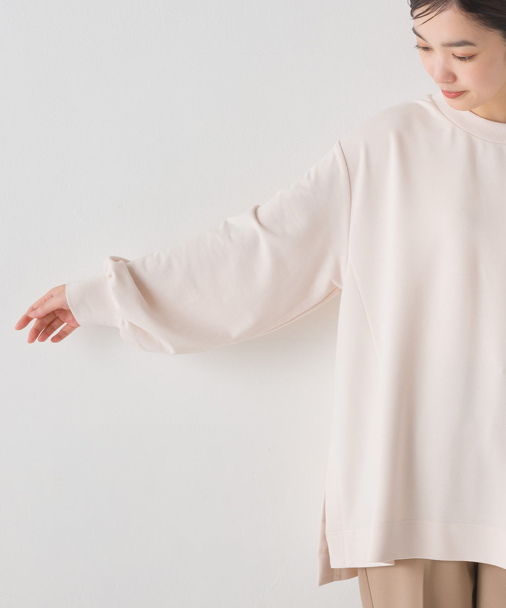 オムネス OMNES 【OMNES】+3℃蓄熱ストレッチ ボリューム袖Aライン長袖Tシャツ