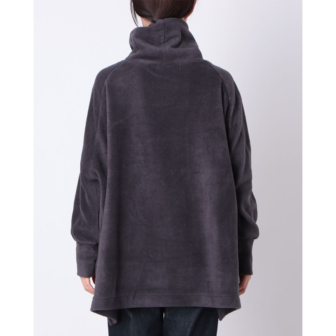オムネス OMNES ふわふわフリースワイドシルエットタートル長袖 （チャコール） チャコール