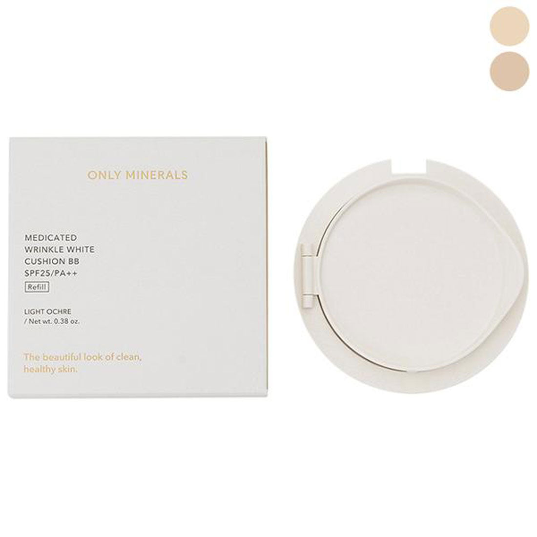 オンリーミネラル ONLY MINERALS 薬用 リンクルホワイト クッションBB SPF25 PA++ 11g 【詰め替え用】 【医薬部外品】【返品不可商品】,ライトオークル