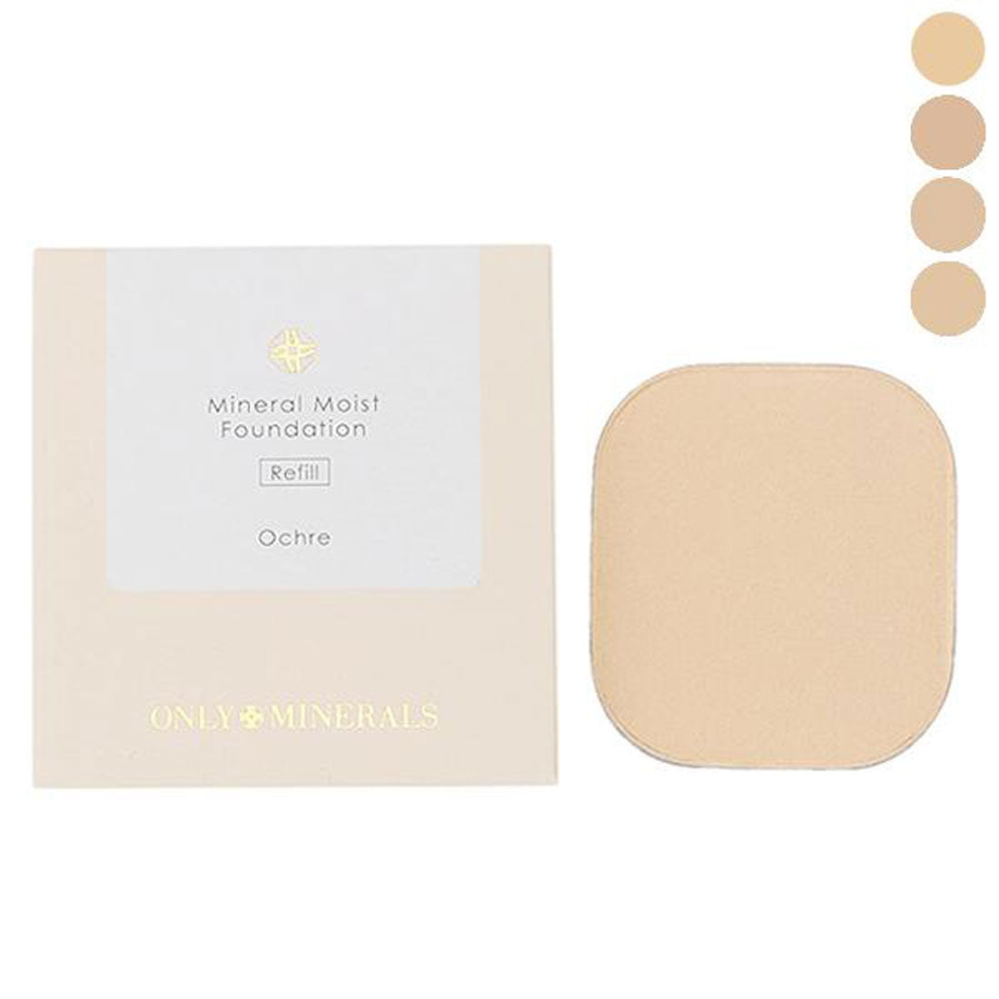 オンリーミネラル ONLY MINERALS ミネラルモイストファンデーション SPF35/PA++++ レフィル 10g パウダーファンデーション【返品不可商品】,ライトオークル