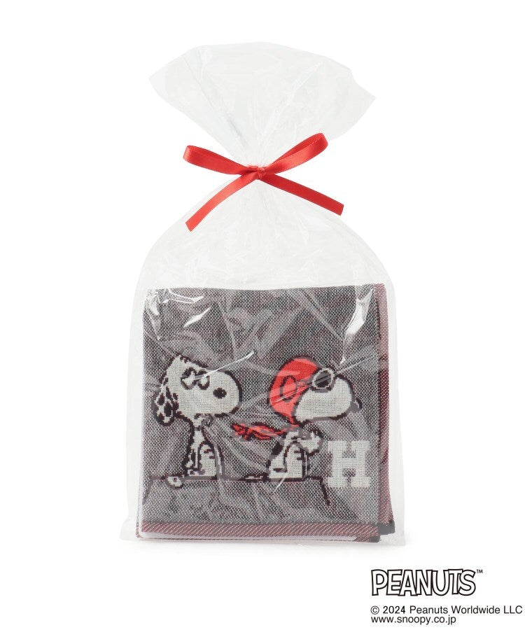 ワンズテラス one'sterrace ◆SNOOPY 三重ガーゼイニシャルハンカチ H （グレー(912)） グレー(912)