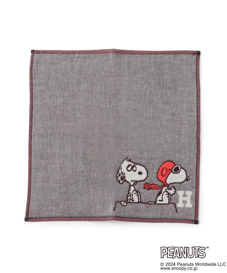 ワンズテラス one'sterrace ◆SNOOPY 三重ガーゼイニシャルハンカチ H （グレー(912)） グレー(912)
