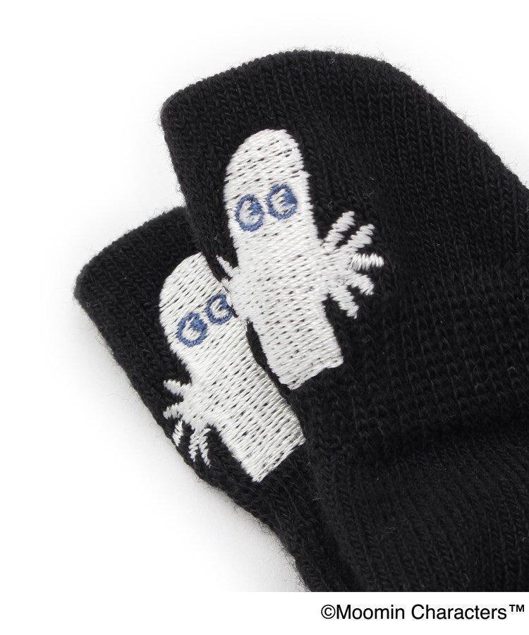 ワンズテラス one'sterrace ◆MOOMIN アンクルソックス 紙糸ニョロニョロ刺繍 （ブラック(919)） ブラック(919)