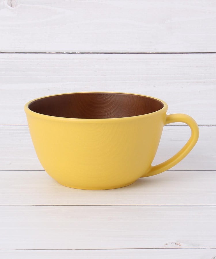 ワンズテラス one'sterrace 【ワンズテラスオリジナル】HSL 木目調スープカップ 430ml【返品不可商品】 （イエロー(932)） イエロー(932)