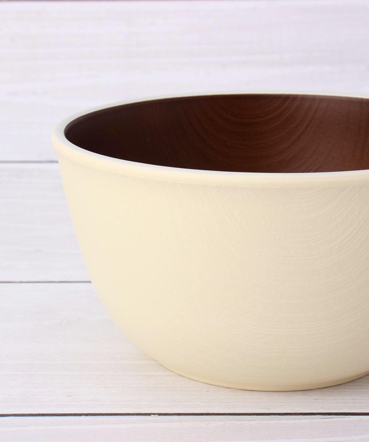 ワンズテラス one'sterrace 【ワンズテラスオリジナル】HSL 木目調スープカップ 430ml【返品不可商品】 （イエロー(932)） イエロー(932)
