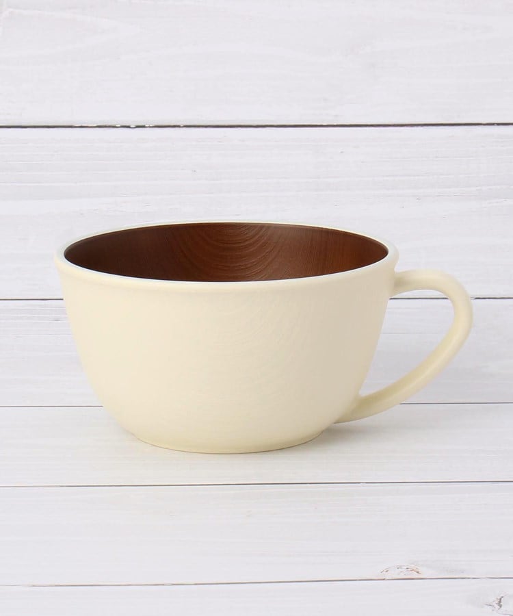 ワンズテラス one'sterrace 【ワンズテラスオリジナル】HSL 木目調スープカップ 430ml【返品不可商品】 （アイボリー(904)） アイボリー(904)