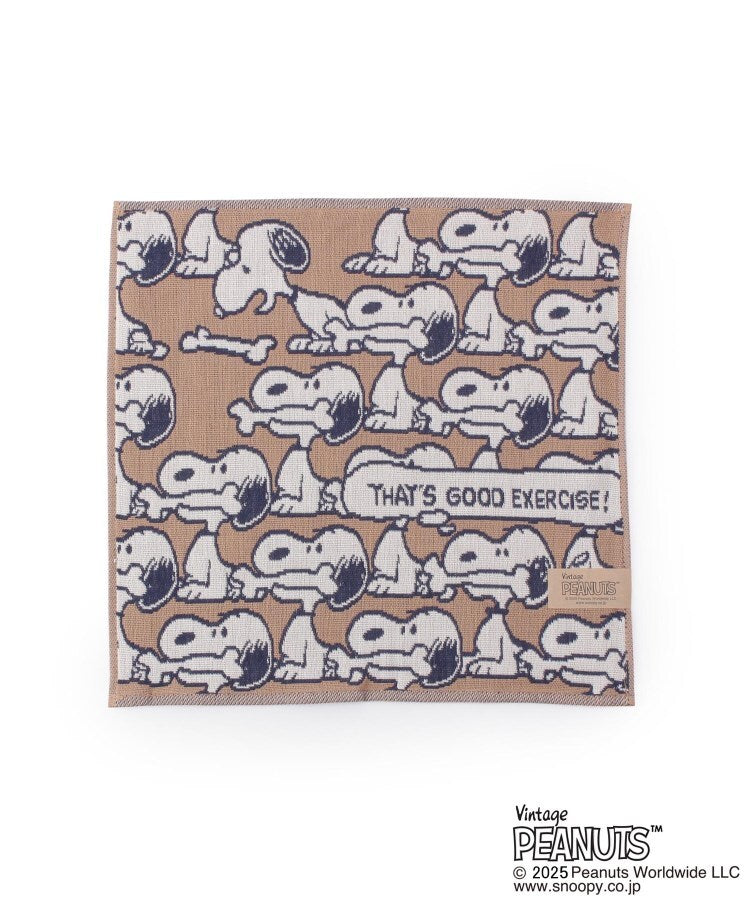 ワンズテラス one'sterrace ◆SNOOPY 三重ガーゼハンカチ カオ （ブラウン(943)） ブラウン(943)