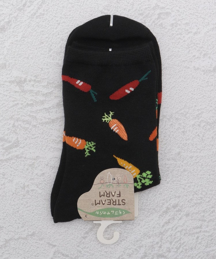 ワンズテラス one'sterrace ◆部分刺繍 クォーターソックス （ブラック(919)） ブラック(919)