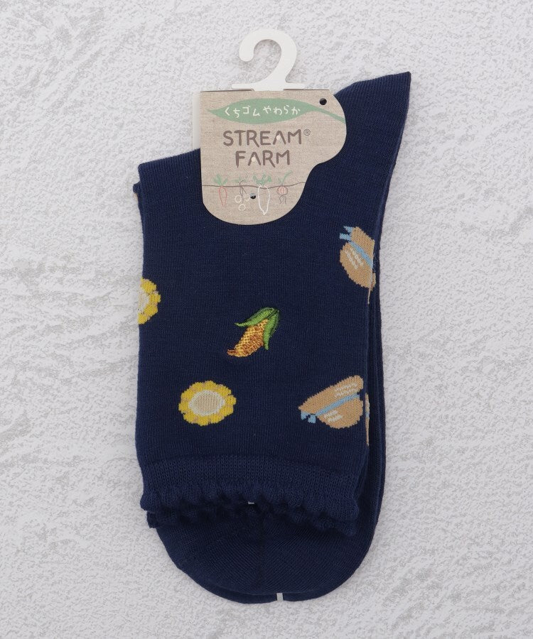 ワンズテラス one'sterrace ◆部分刺繍 クォーターソックス （ブラック(919)） ブラック(919)