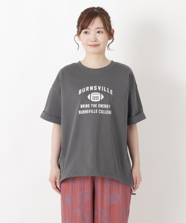 ワンズテラス one'sterrace ◆カレッジロゴ入り 5分袖ドロストプルオーバー （グリーン(922)） グリーン(922)