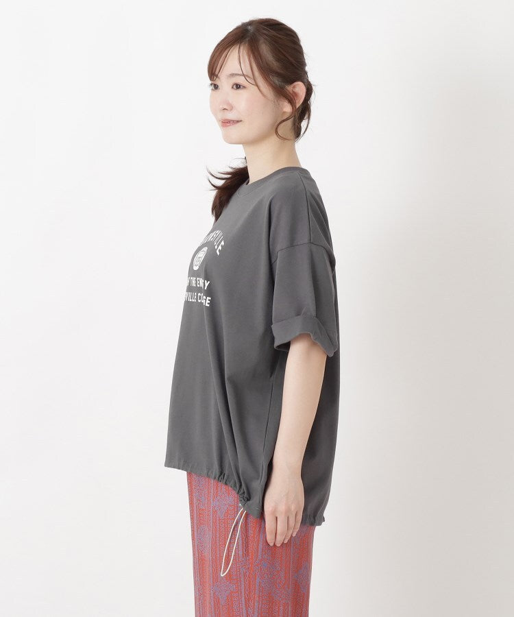 ワンズテラス one'sterrace ◆カレッジロゴ入り 5分袖ドロストプルオーバー （グリーン(922)） グリーン(922)
