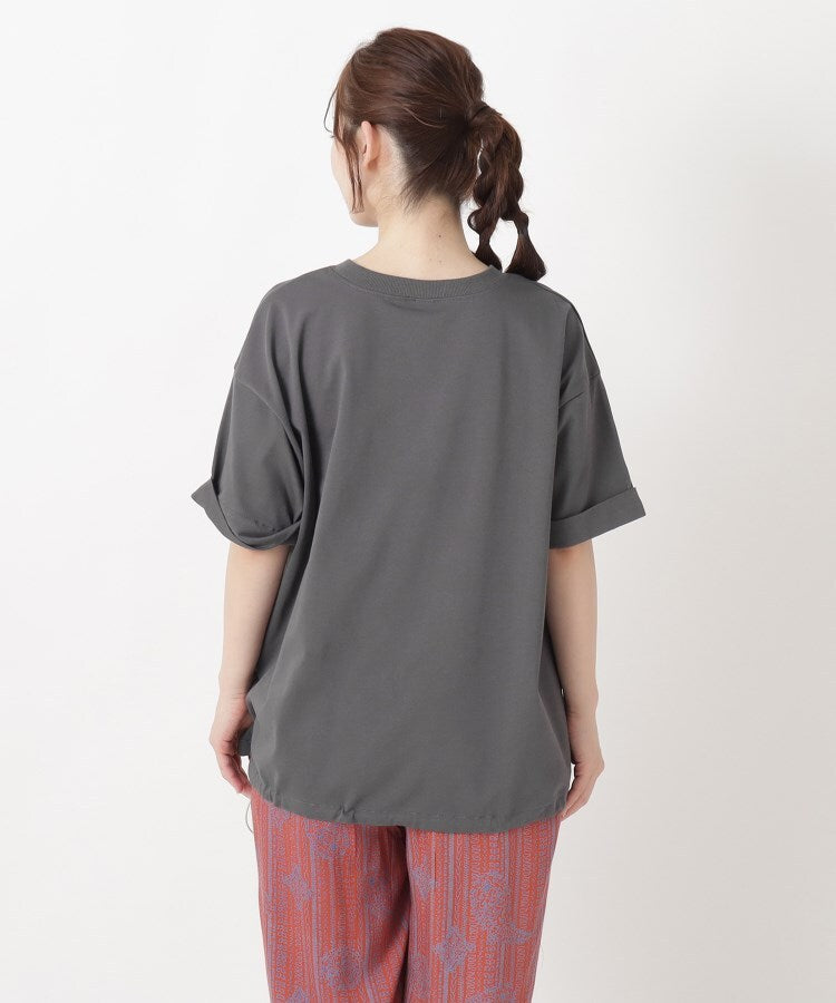 ワンズテラス one'sterrace ◆カレッジロゴ入り 5分袖ドロストプルオーバー （グリーン(922)） グリーン(922)