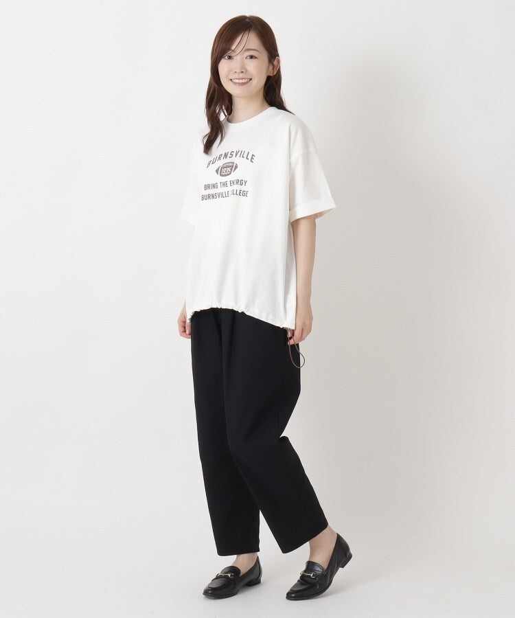 ワンズテラス one'sterrace ◆カレッジロゴ入り 5分袖ドロストプルオーバー （グリーン(922)） グリーン(922)