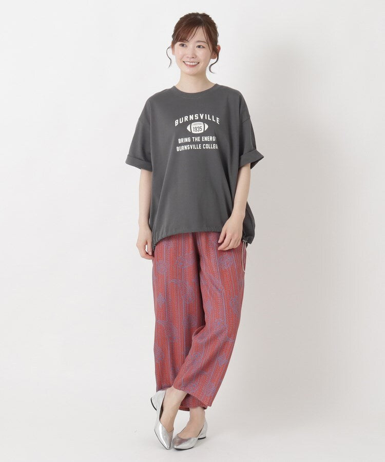 ワンズテラス one'sterrace ◆カレッジロゴ入り 5分袖ドロストプルオーバー （グリーン(922)） グリーン(922)