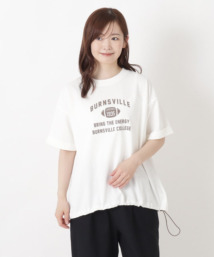 ワンズテラス one'sterrace ◆カレッジロゴ入り 5分袖ドロストプルオーバー （グリーン(922)） グリーン(922)