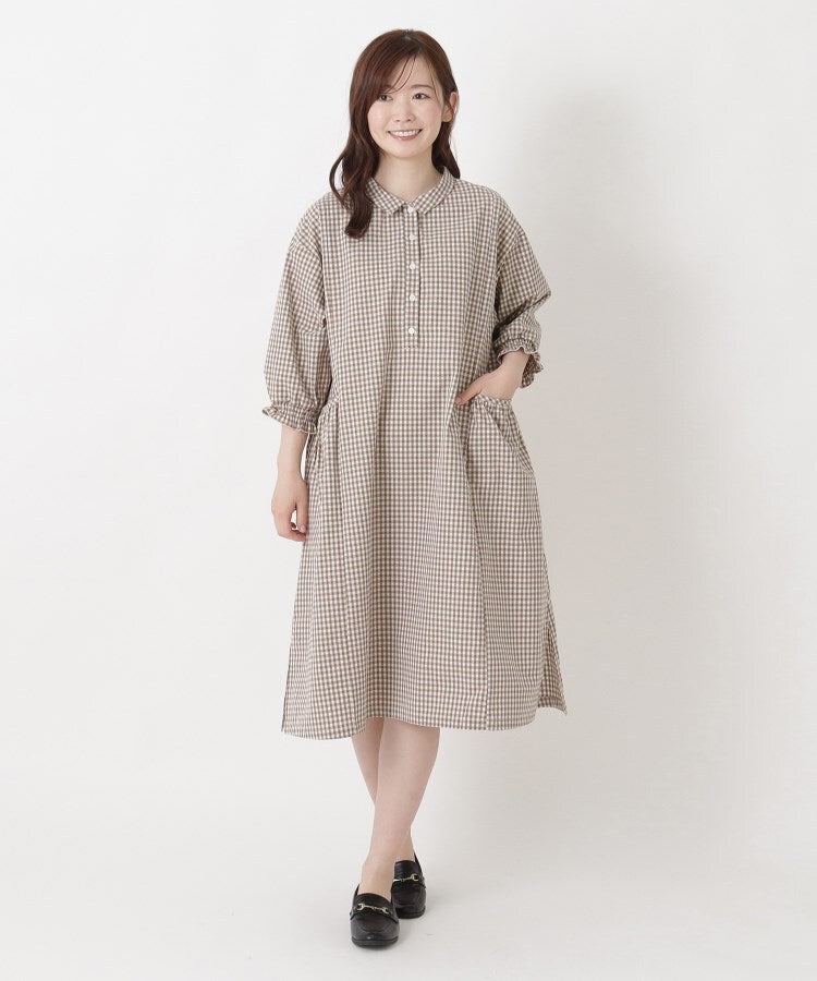 ワンズテラス one'sterrace ◆肩ドロップ7分袖ワンピース （ネイビー(994)） ネイビー(994)
