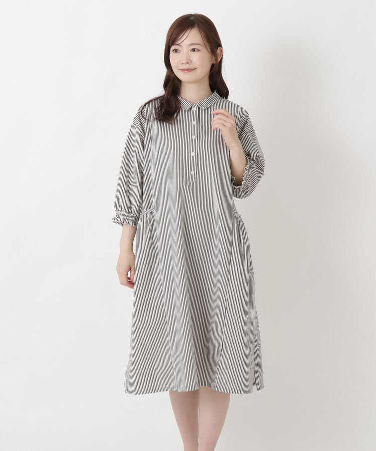 ワンズテラス one'sterrace ◆肩ドロップ7分袖ワンピース （ネイビー(994)） ネイビー(994)