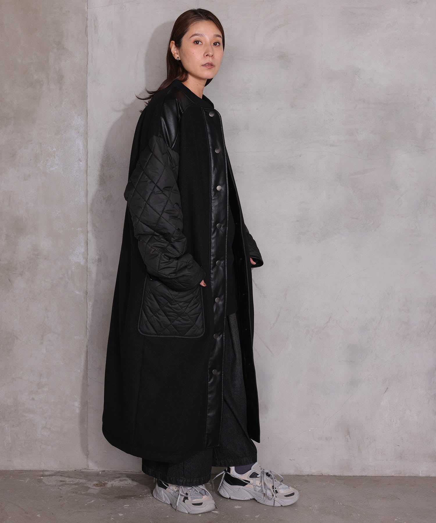 ワンズトゥルー ONE'S TRUE ロングブルゾン （黒） 黒