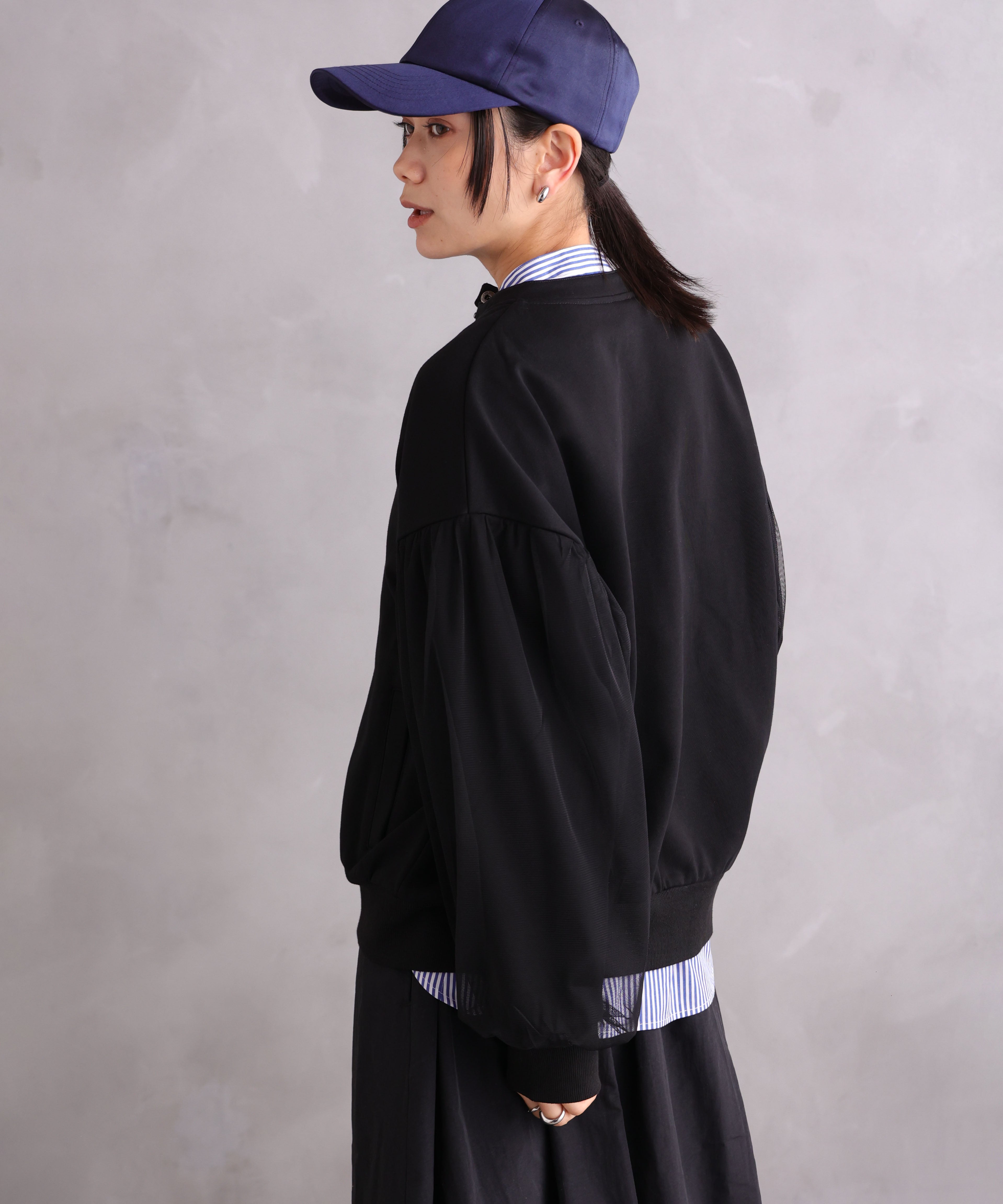 WANDSTHREE ONE'S TRUE Chiffon Oversleeve Blouson