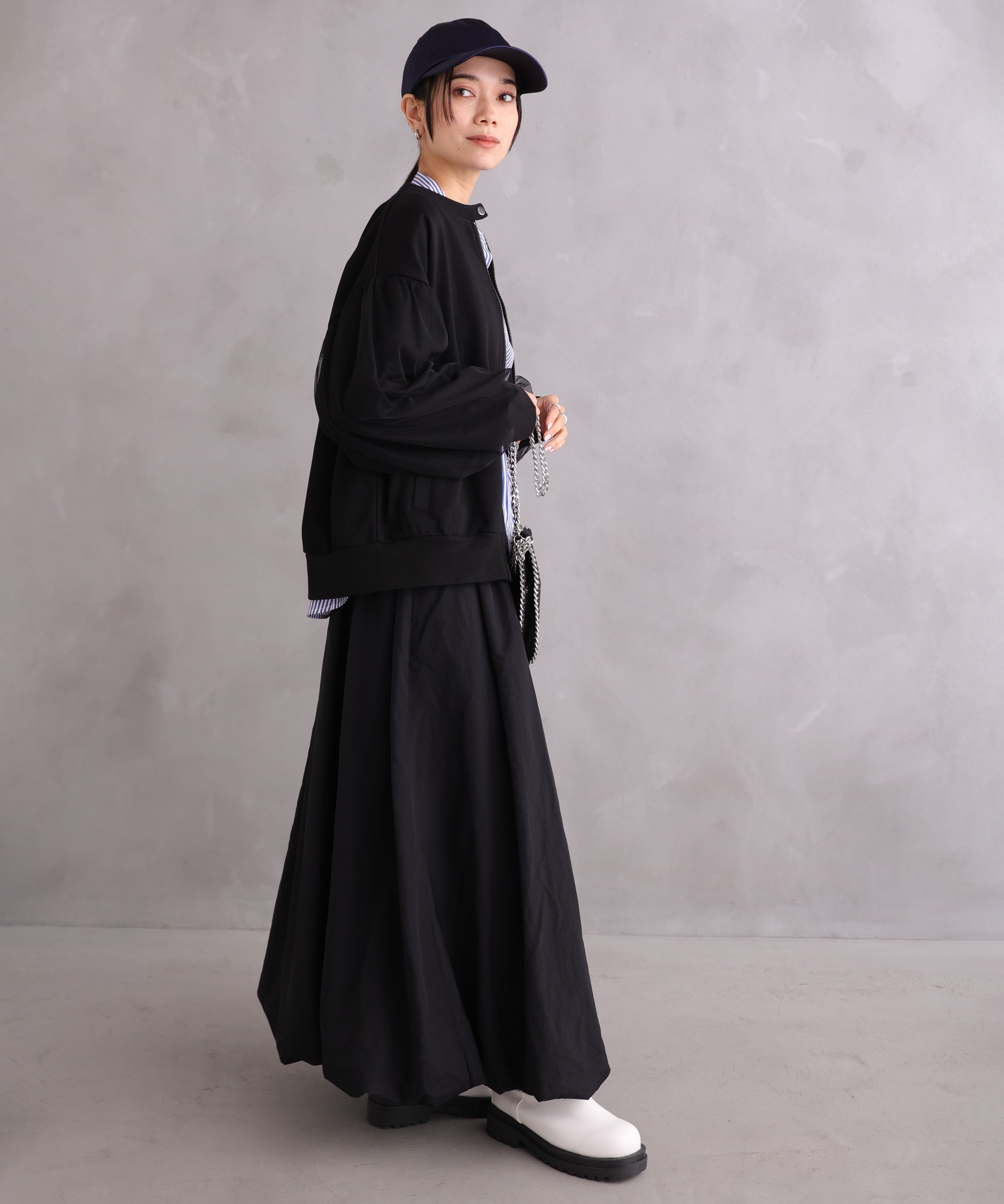 WANDSTHREE ONE'S TRUE Chiffon Oversleeve Blouson