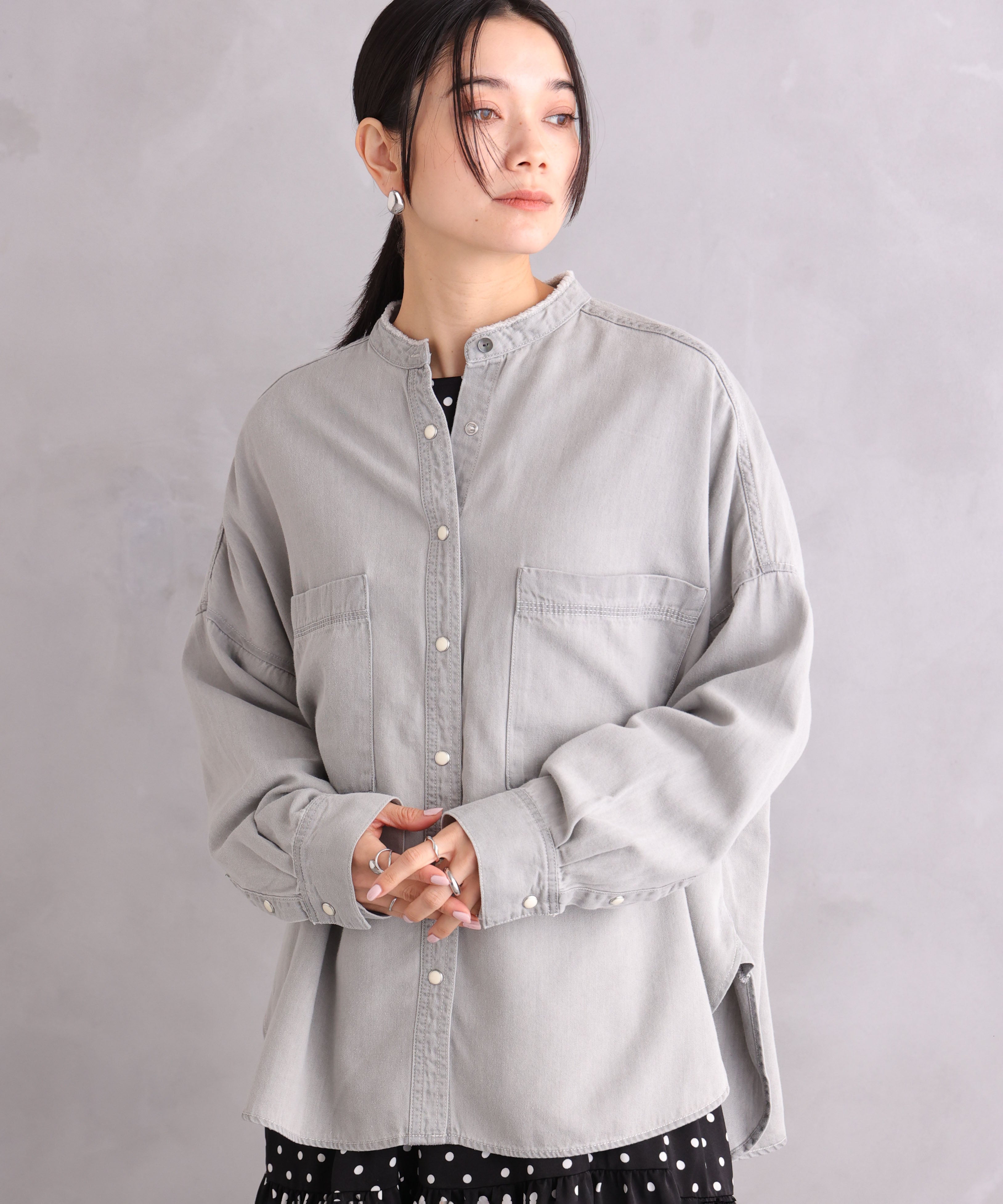 ワンズトゥルー ONE'S TRUE デニムオーバーシャツ （Lグレー） Lグレー