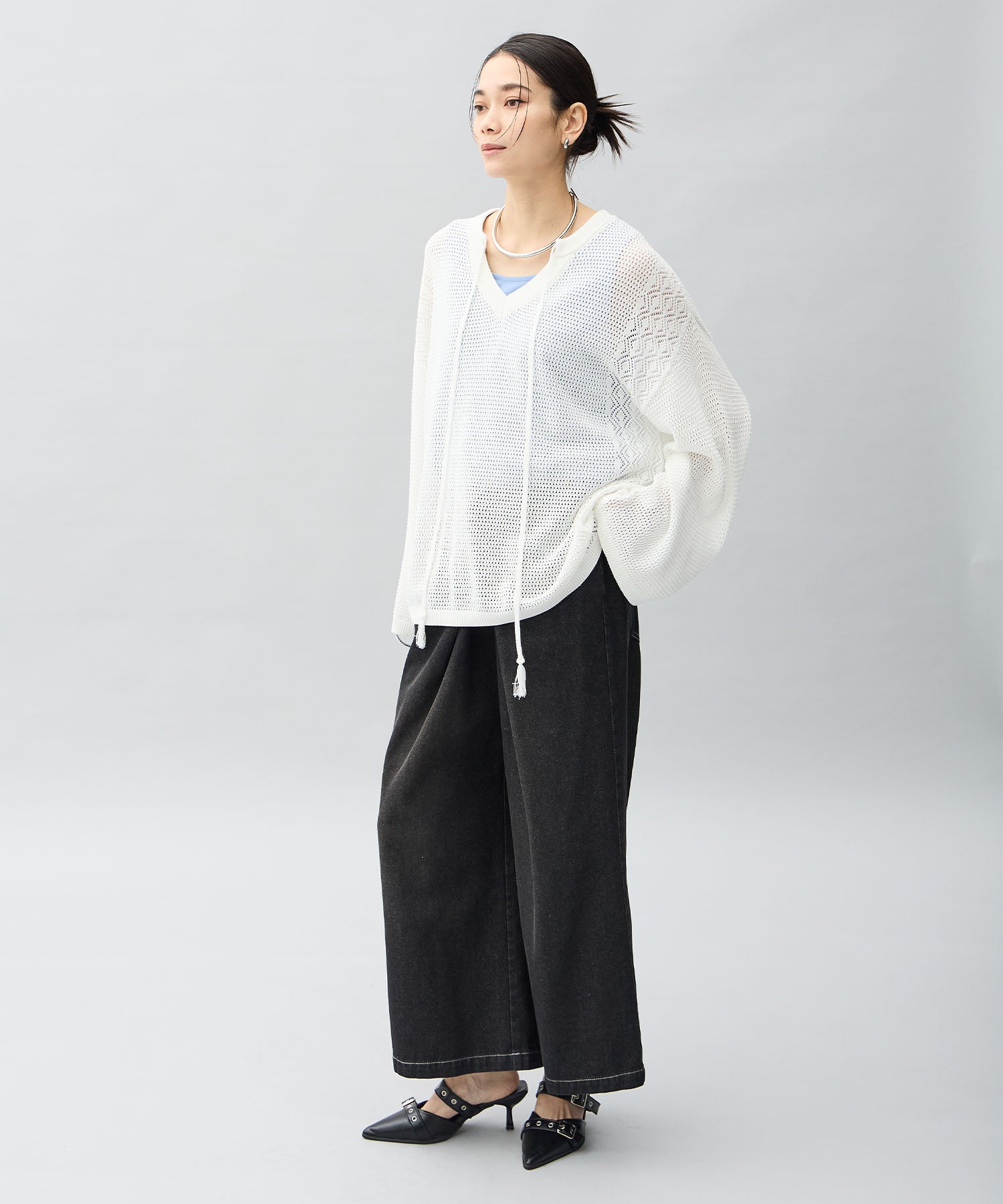 One's True Sheer Knit Pullover