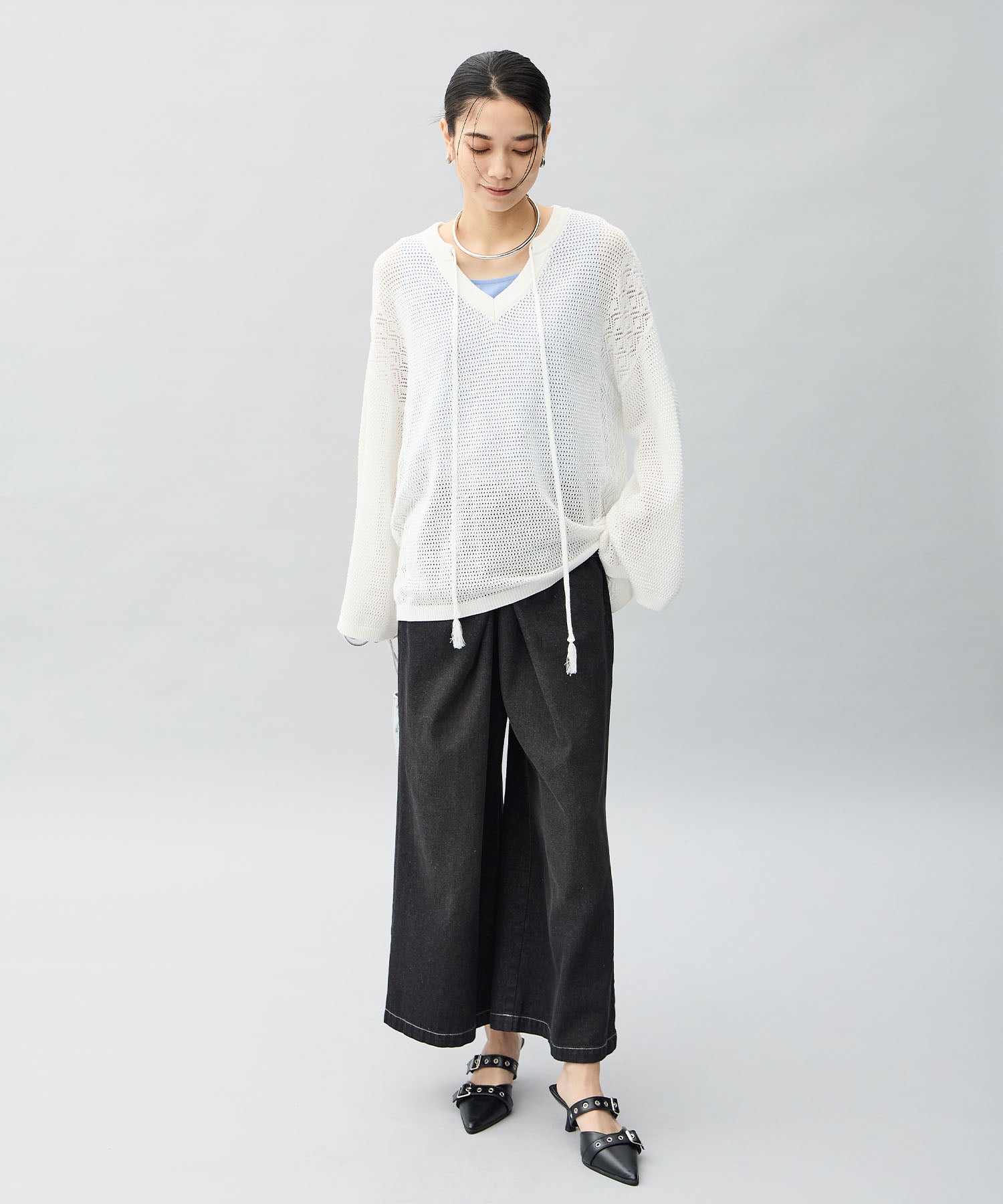 One's True Sheer Knit Pullover