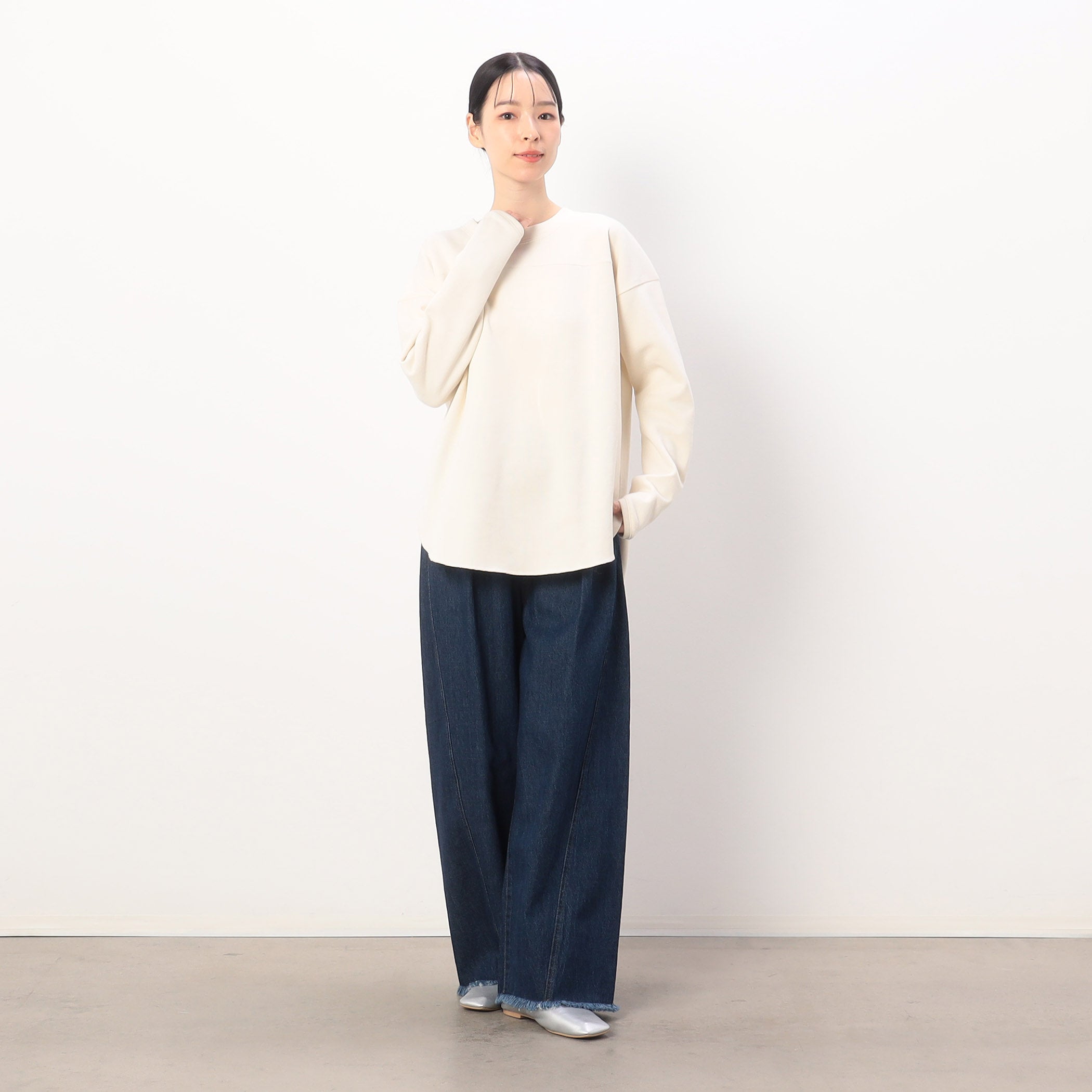 ONIGIRI Denim Fringe Wide Pants