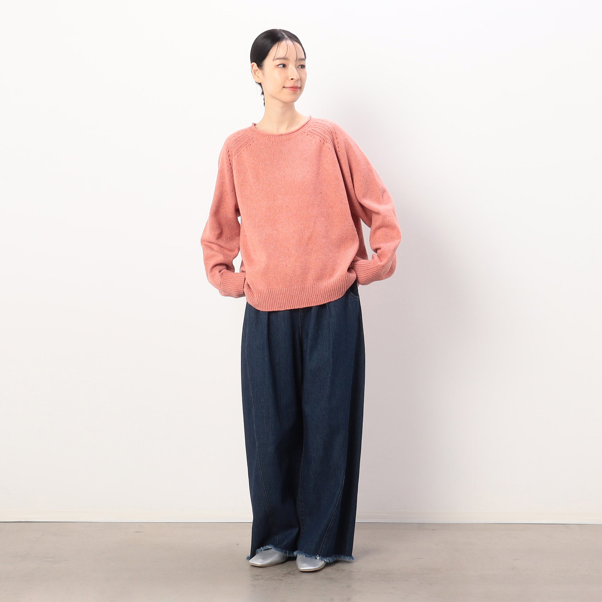 ONIGIRI Denim Fringe Wide Pants
