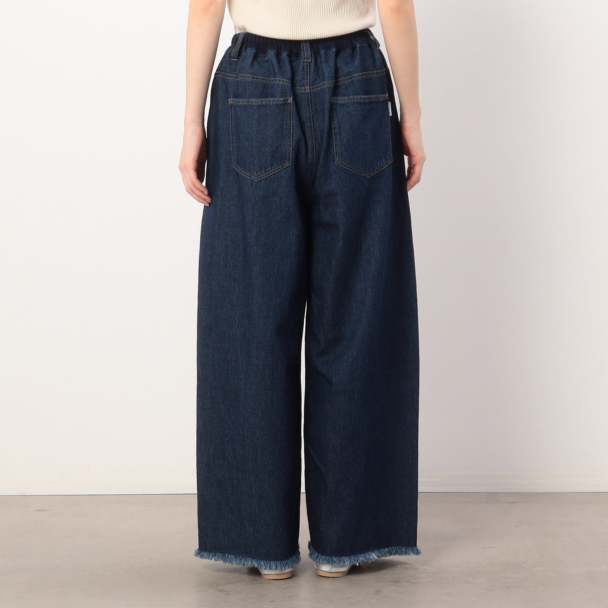 ONIGIRI Denim Fringe Wide Pants