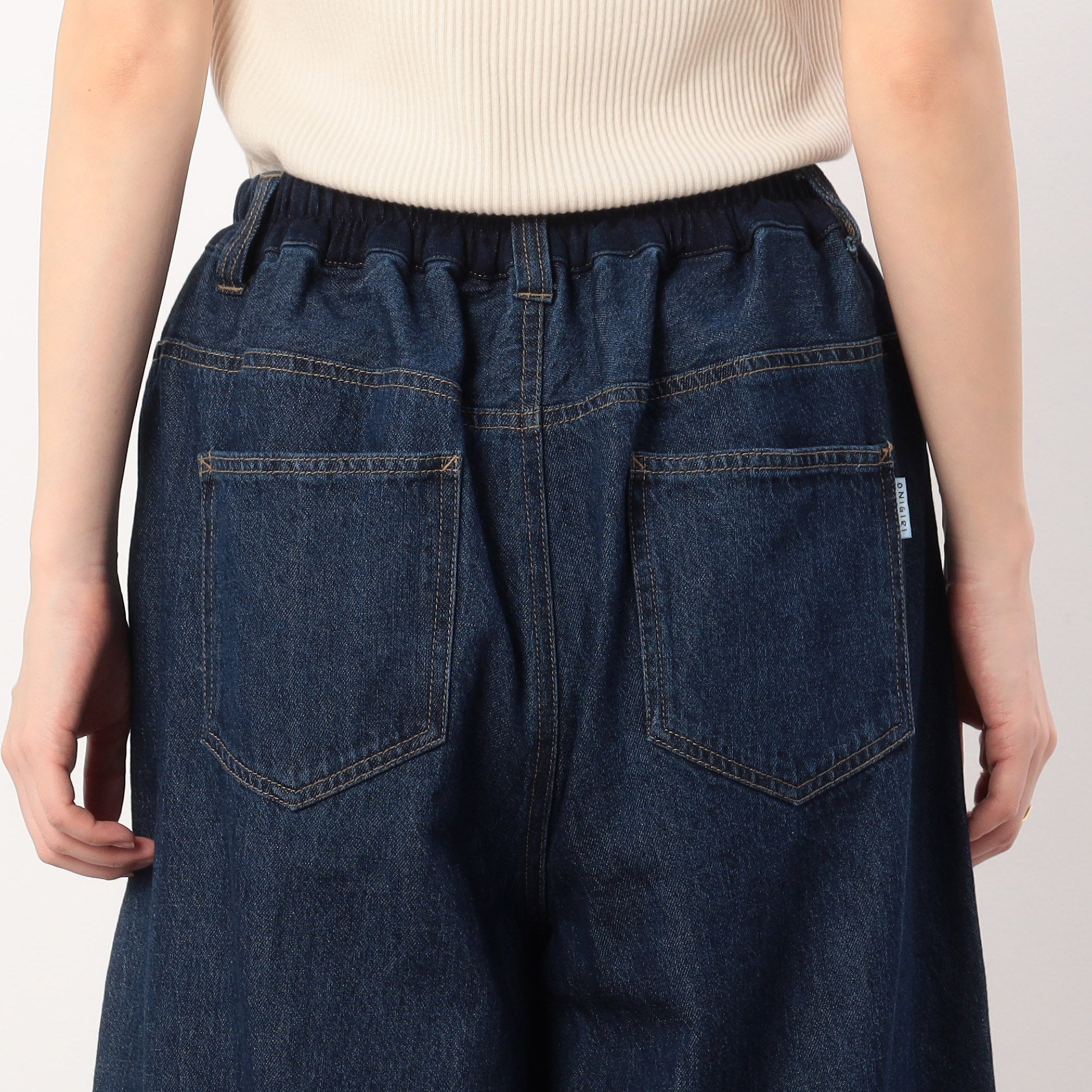 ONIGIRI Denim Fringe Wide Pants