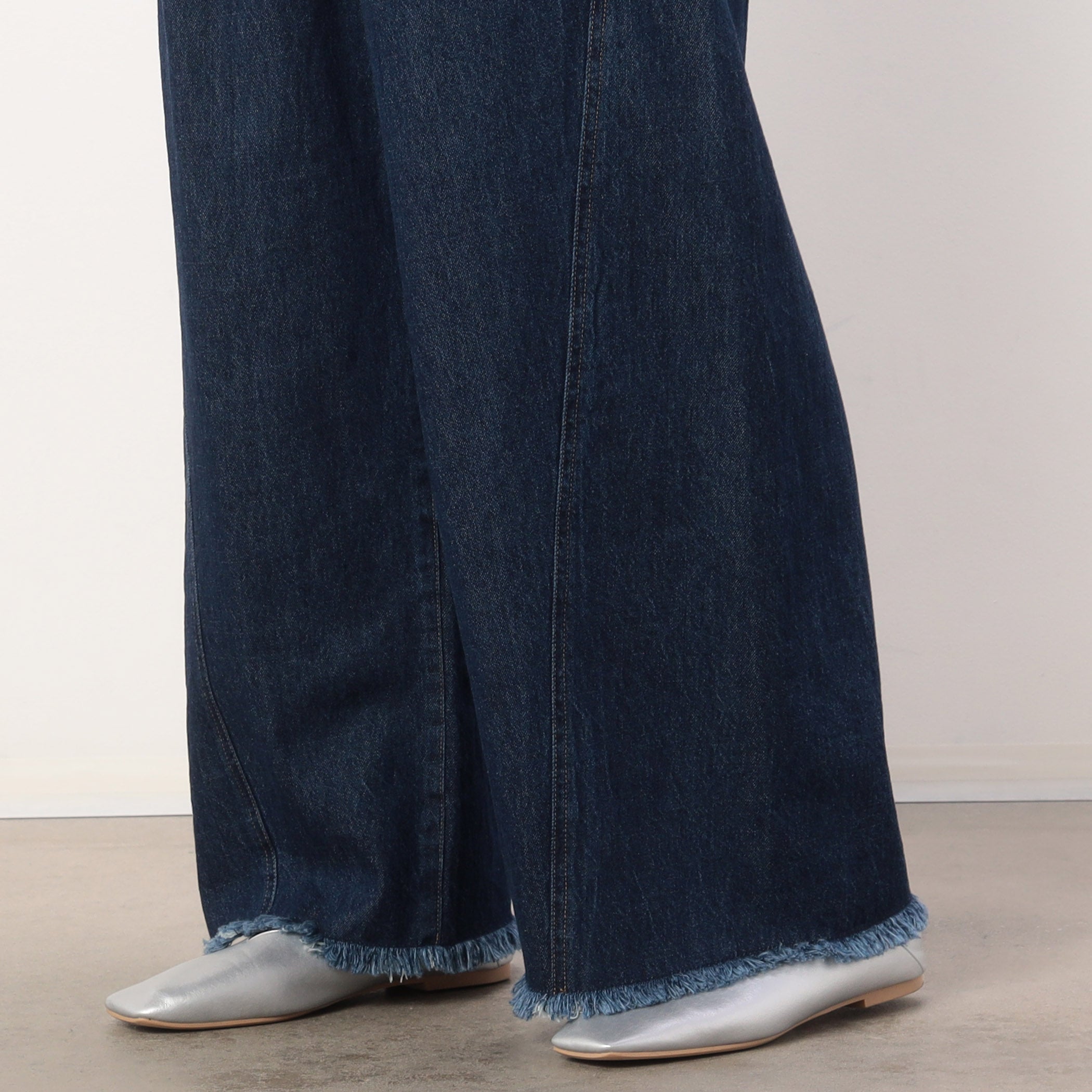 ONIGIRI Denim Fringe Wide Pants