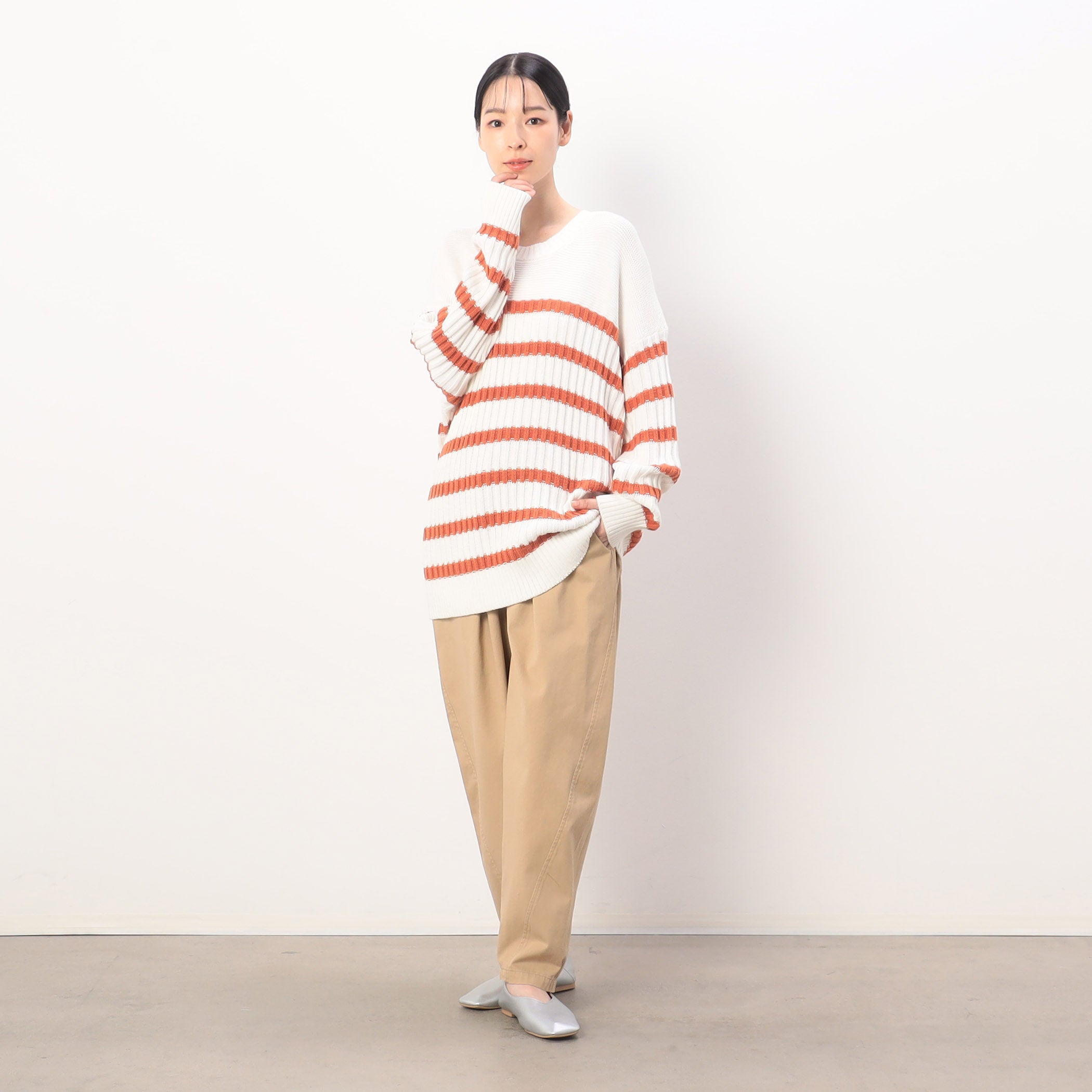 ONIGIRI Border Knit Pullover