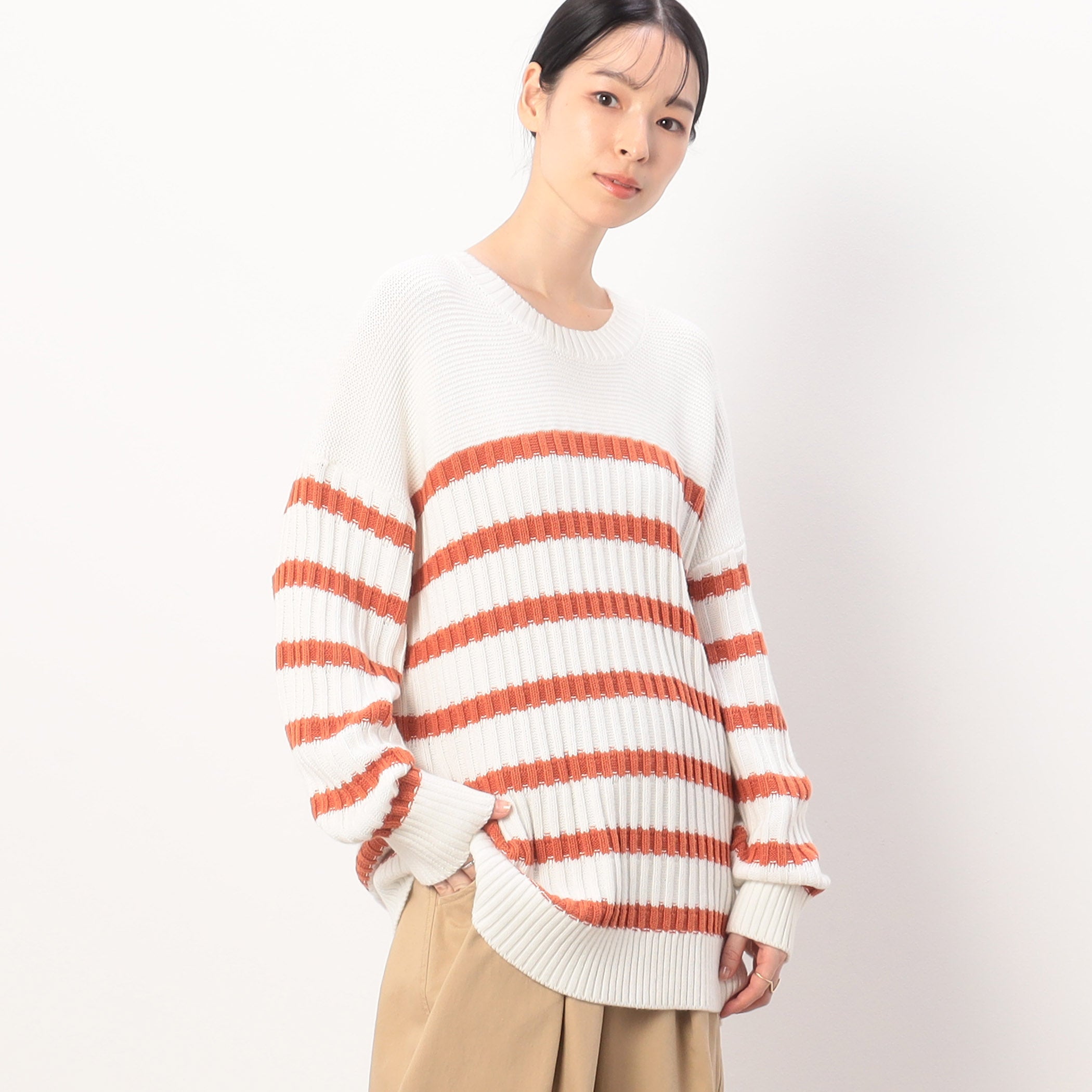 ONIGIRI Border Knit Pullover