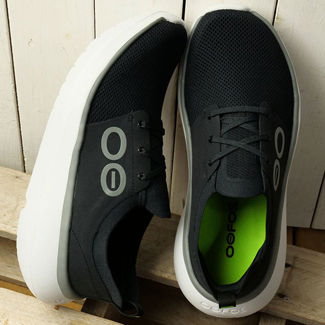 ウーフォス OOFOS Men's OOmy Stride White/Black [2000930004251] （White/Black） White/Black