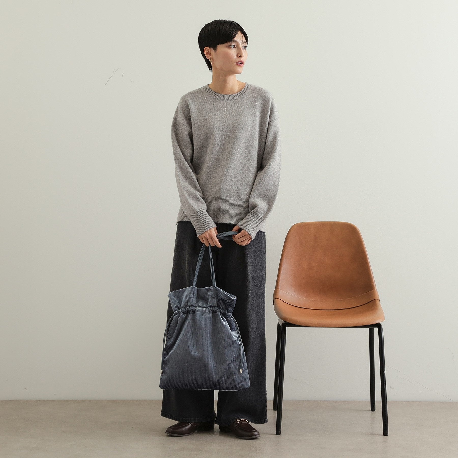 OPAQUE.CLIP OPAQUE.CLIP 【A4 Size Compatible】 Pleated Drawstring Shoulder Bag