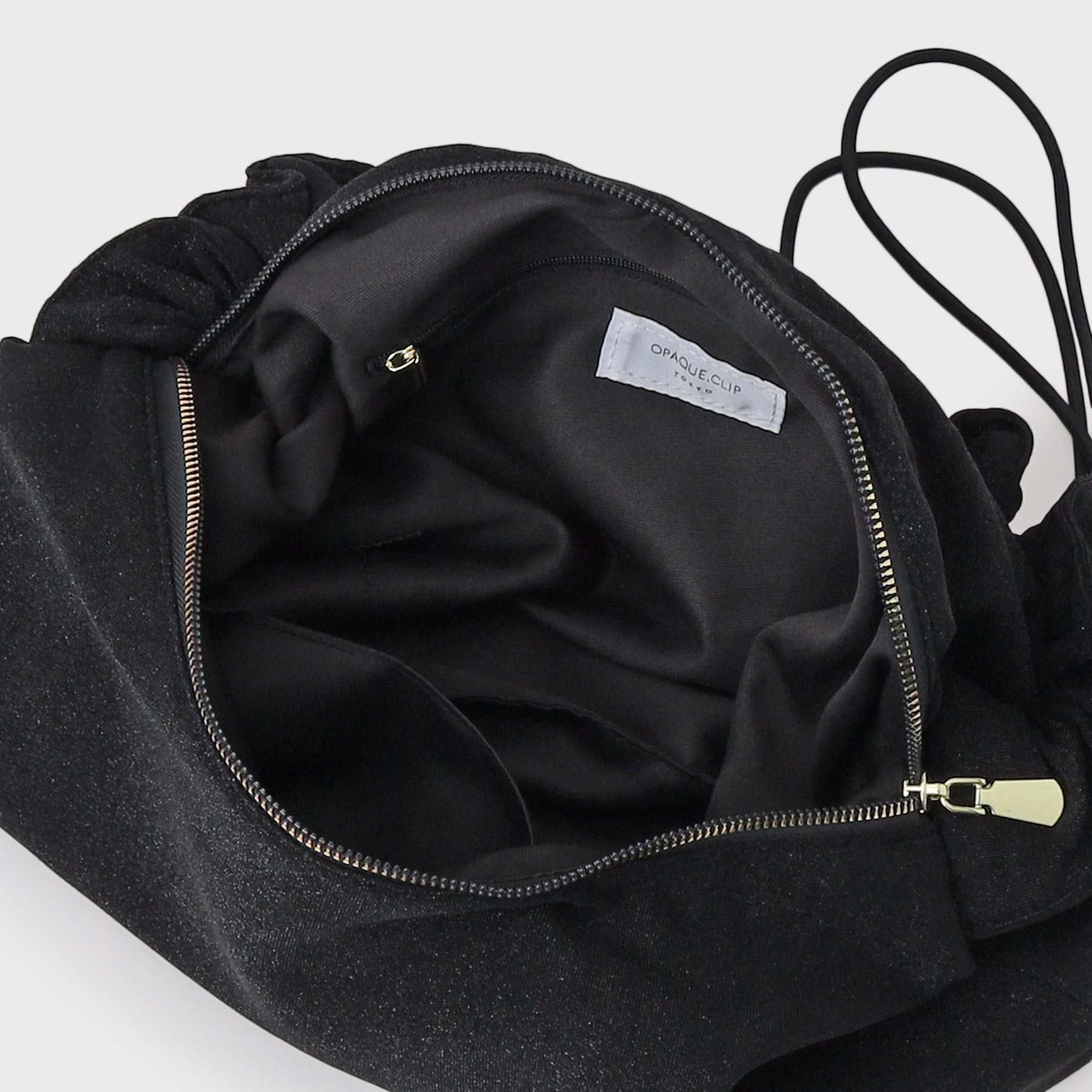 オペーク ドット クリップ OPAQUE.CLIP 【2WAY】ドロストフリルハンドルラメミドルショルダーバッグ （ブラック(019)） ブラック(019)