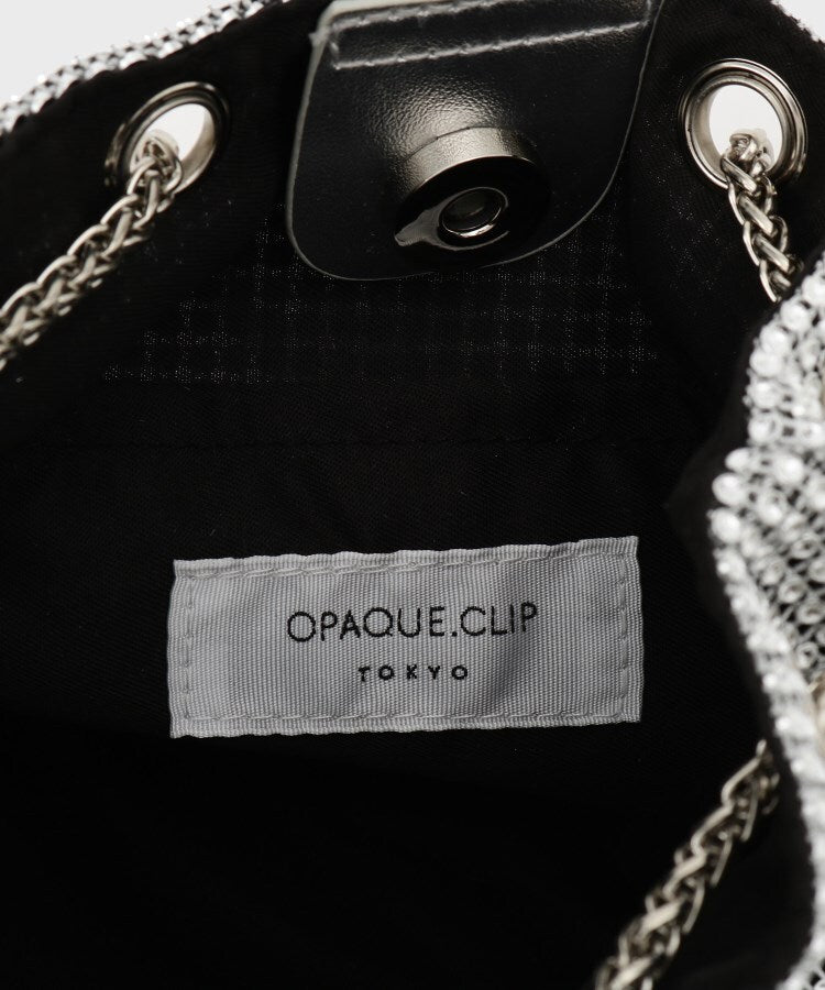 オペーク ドット クリップ OPAQUE.CLIP ラインストーン調シャイニー巾着ミニショルダーバッグ【2WAY】 （オフホワイト(103)） オフホワイト(103)