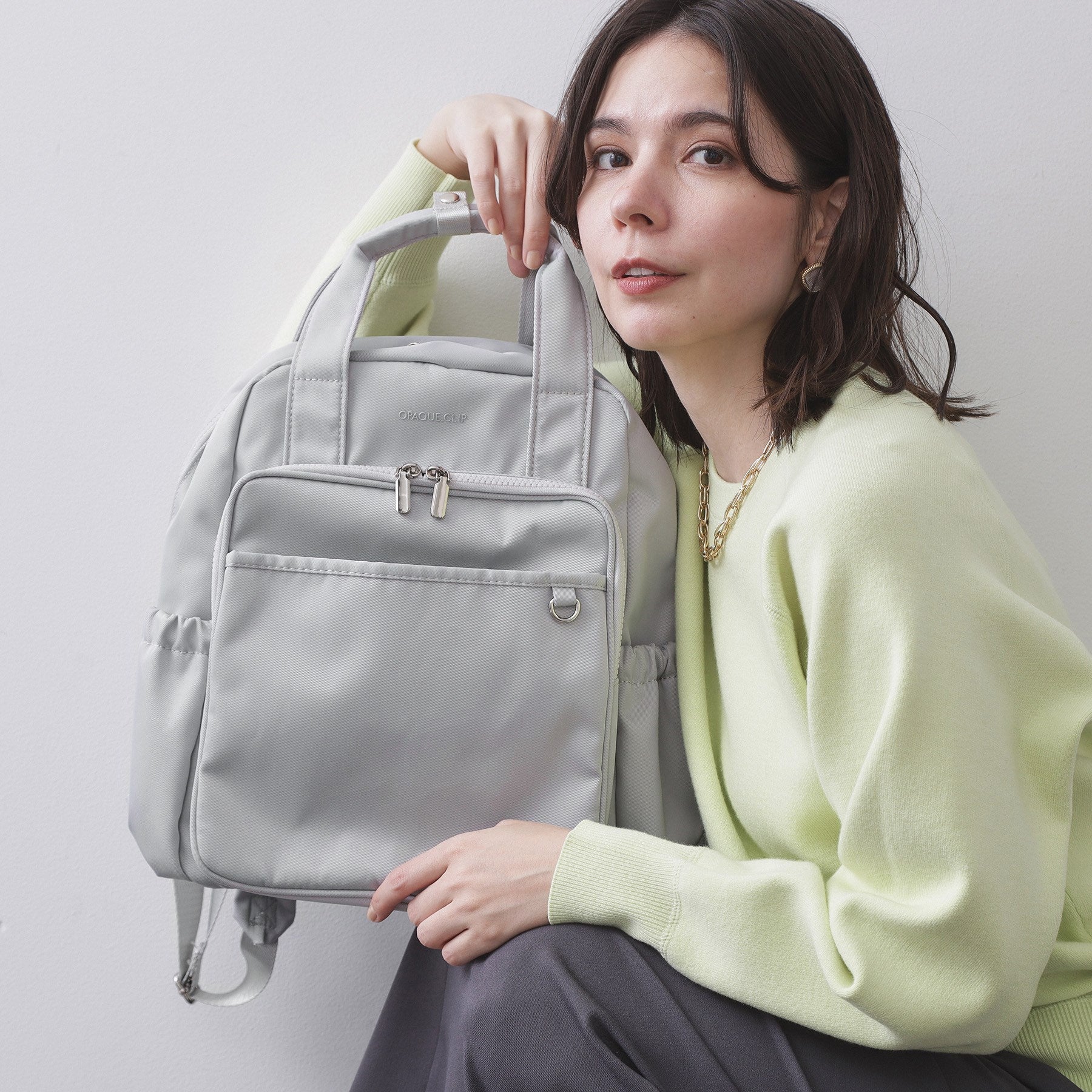 オペーク ドット クリップ OPAQUE.CLIP フロントポケットデザインリュック【2WAY／マルチポケット】 （グレー(012)） グレー(012)