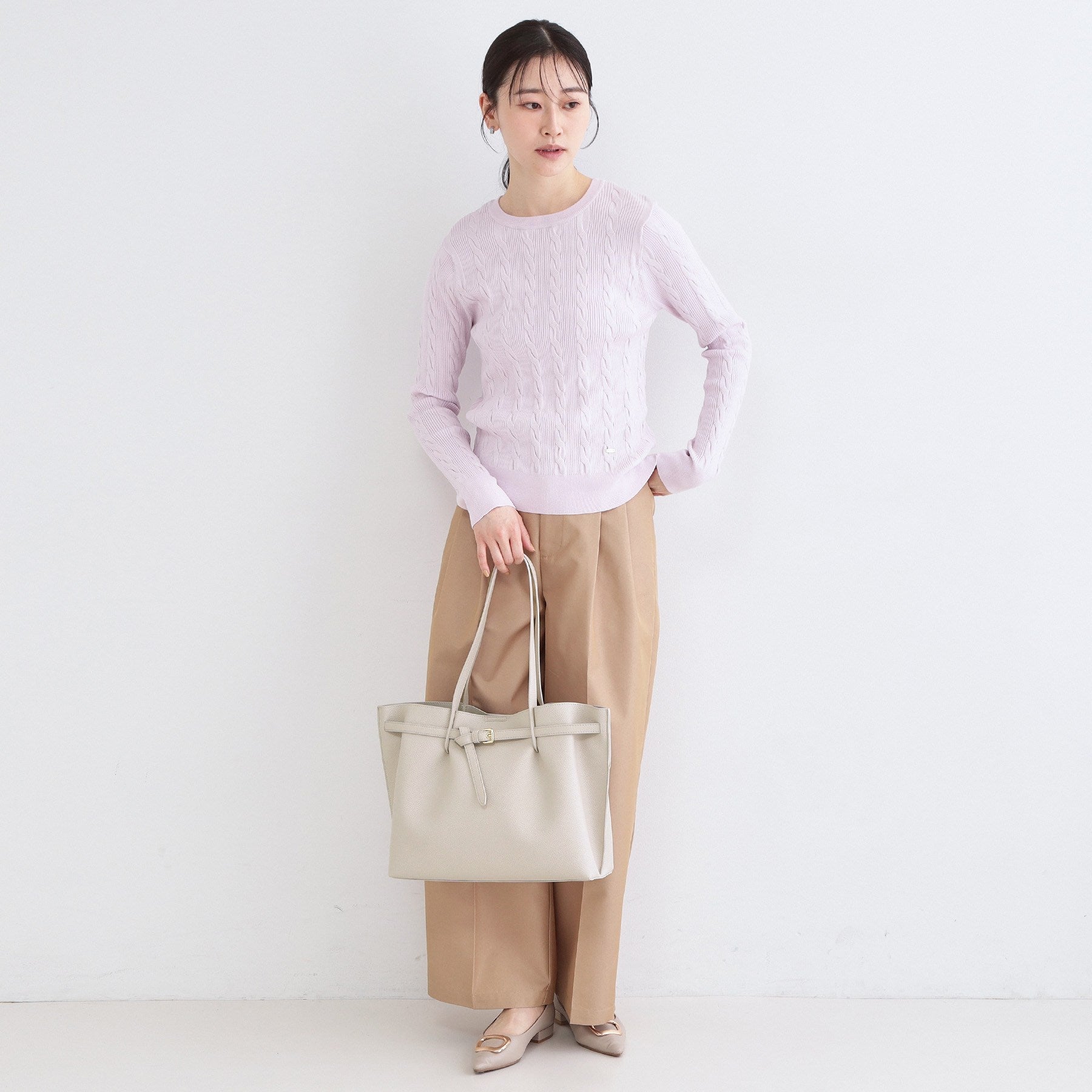 オペーク ドット クリップ OPAQUE.CLIP ベルトデザイン軽量シュリンク合皮A4トート （ブラウン(043)） ブラウン(043)