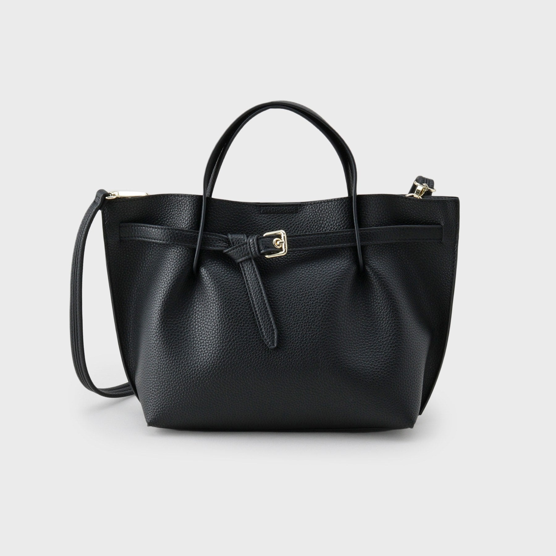 オペーク ドット クリップ OPAQUE.CLIP ベルトデザイン軽量シュリンク合皮ミドル （ブラック(019)） ブラック(019)