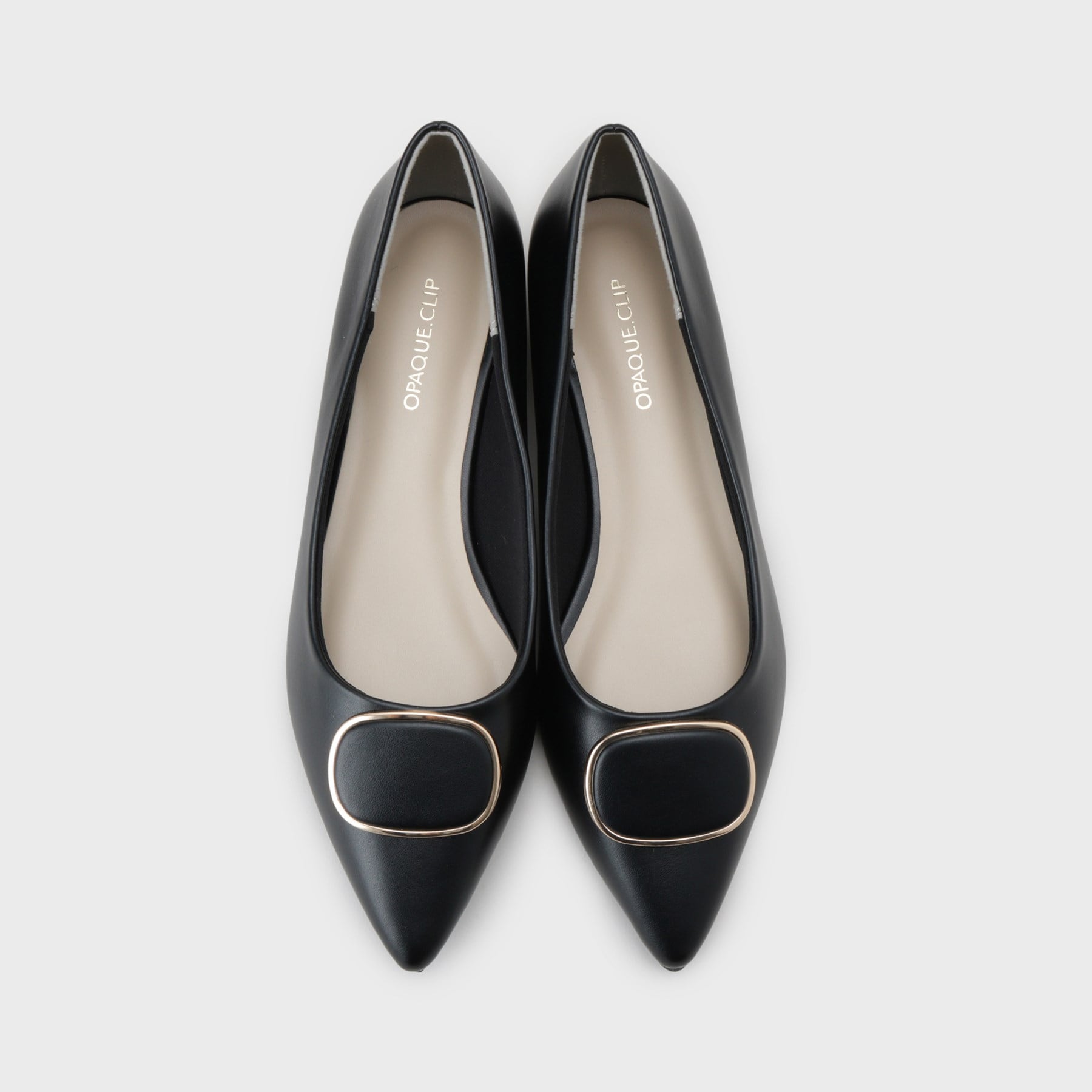 オペーク ドット クリップ OPAQUE.CLIP 【抗菌防臭加工／通勤対応可能】デザインバックルポインテッドパンプス （ベージュ(752)） ベージュ(752)