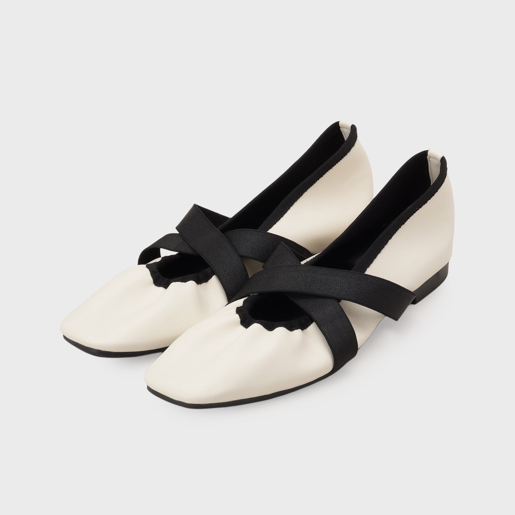 オペーク ドット クリップ OPAQUE.CLIP クロスゴムデザインバレエシューズ （ブラック(019)） ブラック(019)