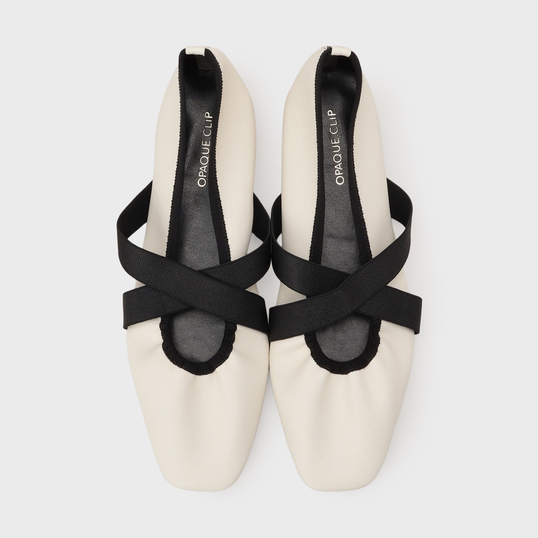 オペーク ドット クリップ OPAQUE.CLIP クロスゴムデザインバレエシューズ （ブラック(019)） ブラック(019)