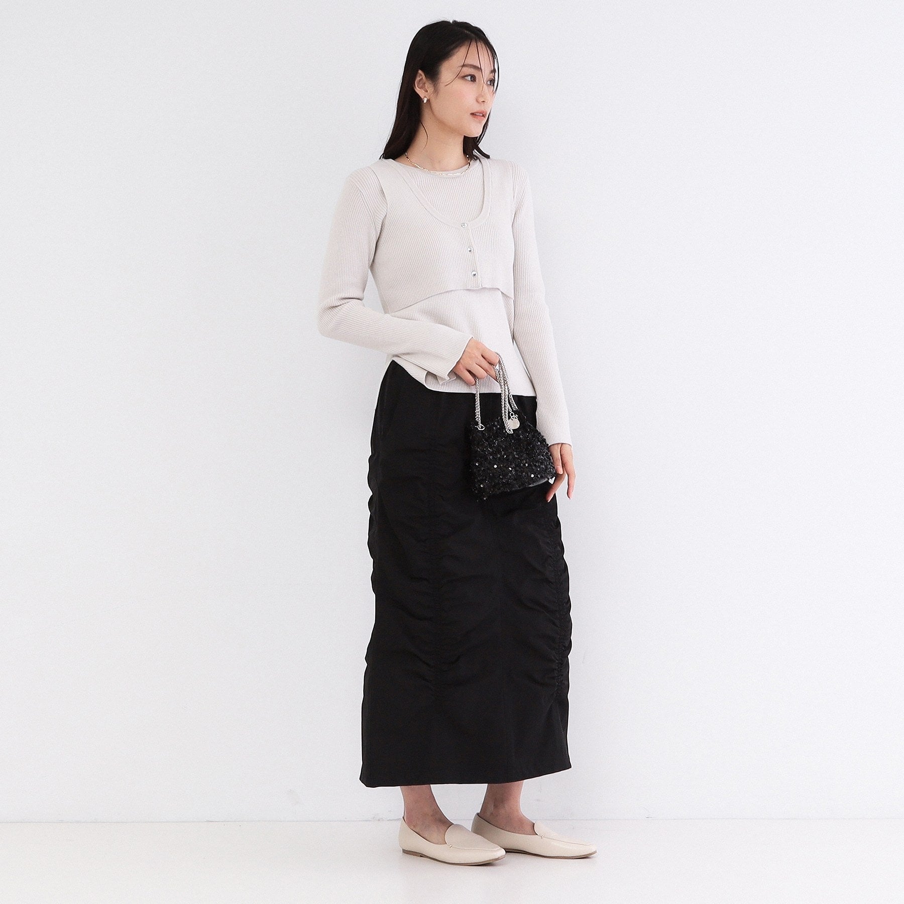 オペーク ドット クリップ OPAQUE.CLIP スクエアトゥカシメローファー （ブラック(019)） ブラック(019)