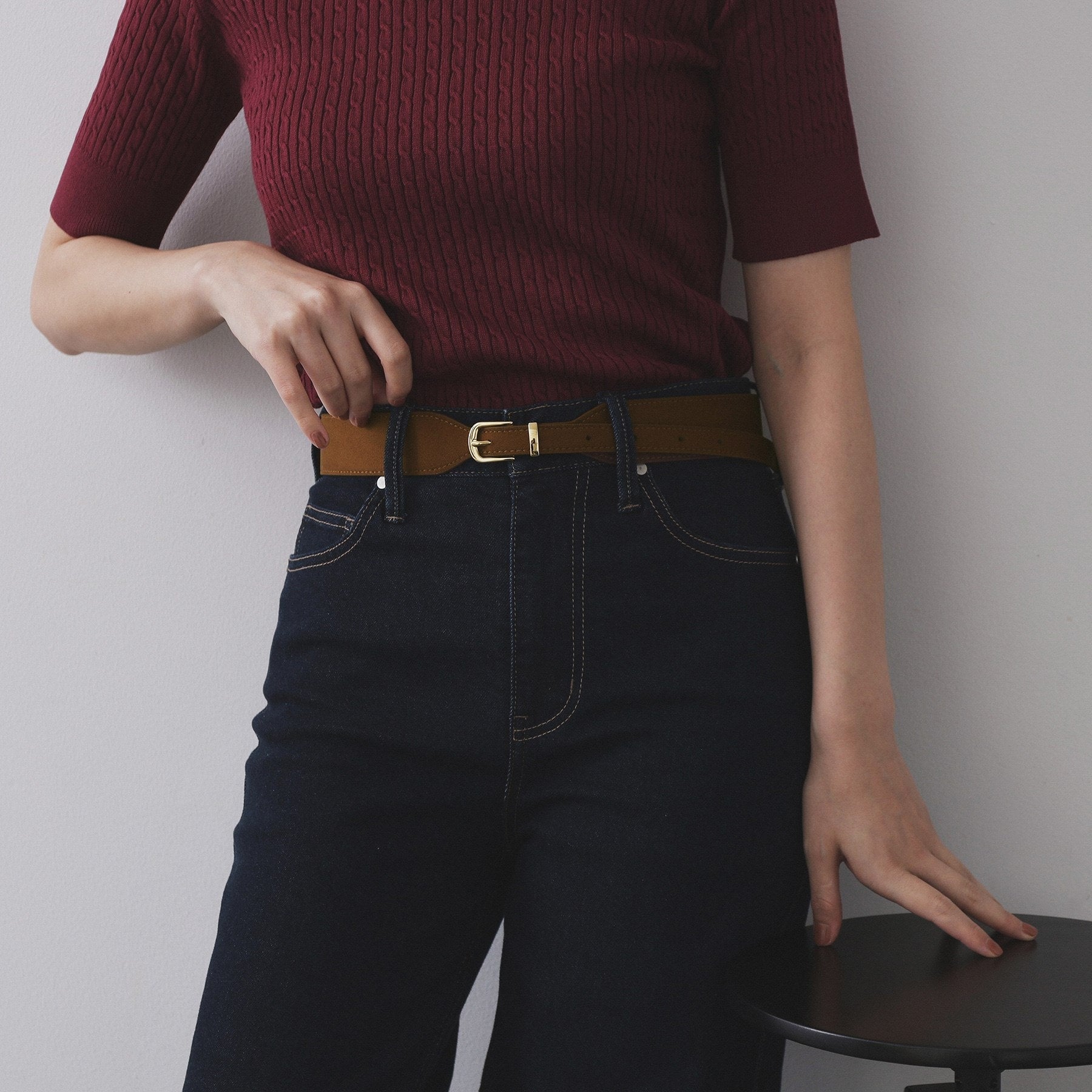 オペーク ドット クリップ OPAQUE.CLIP フェイクスエードデザインベルト （ブラウン(044)） ブラウン(044)